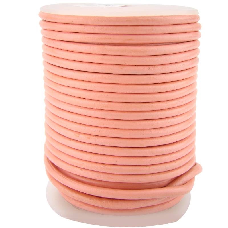 esnado Lederschnur Rund 4 mm - Koralle - echtes Leder von Esnado
