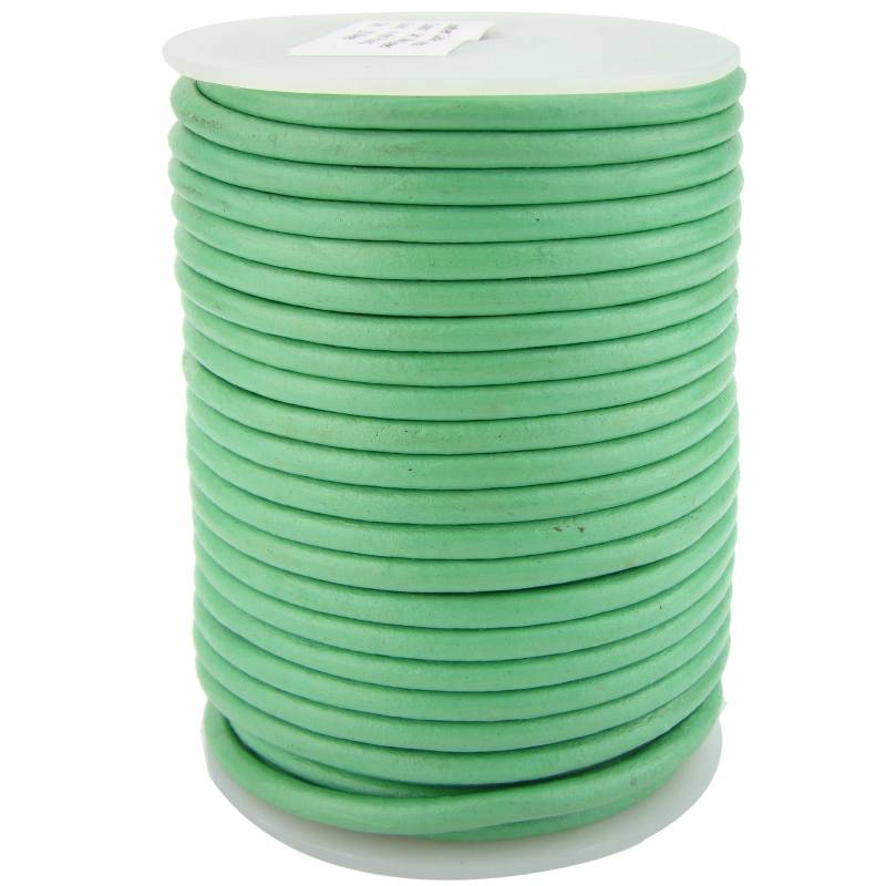 esnado Lederschnur Rund 4 mm - Mintgrün - echtes Leder von Esnado