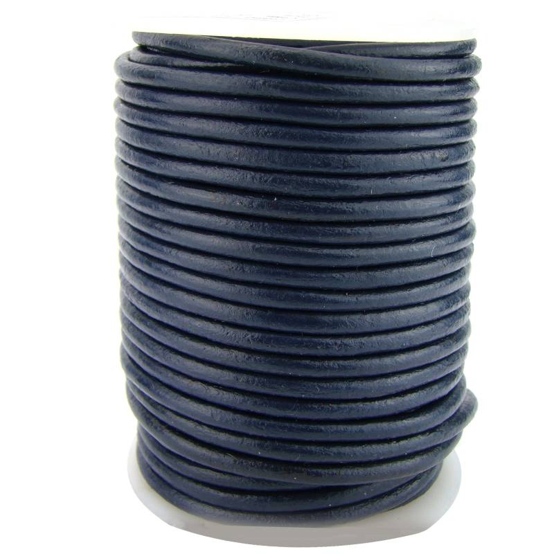 esnado Lederschnur Rund 4 mm - Navy - echtes Leder von Esnado