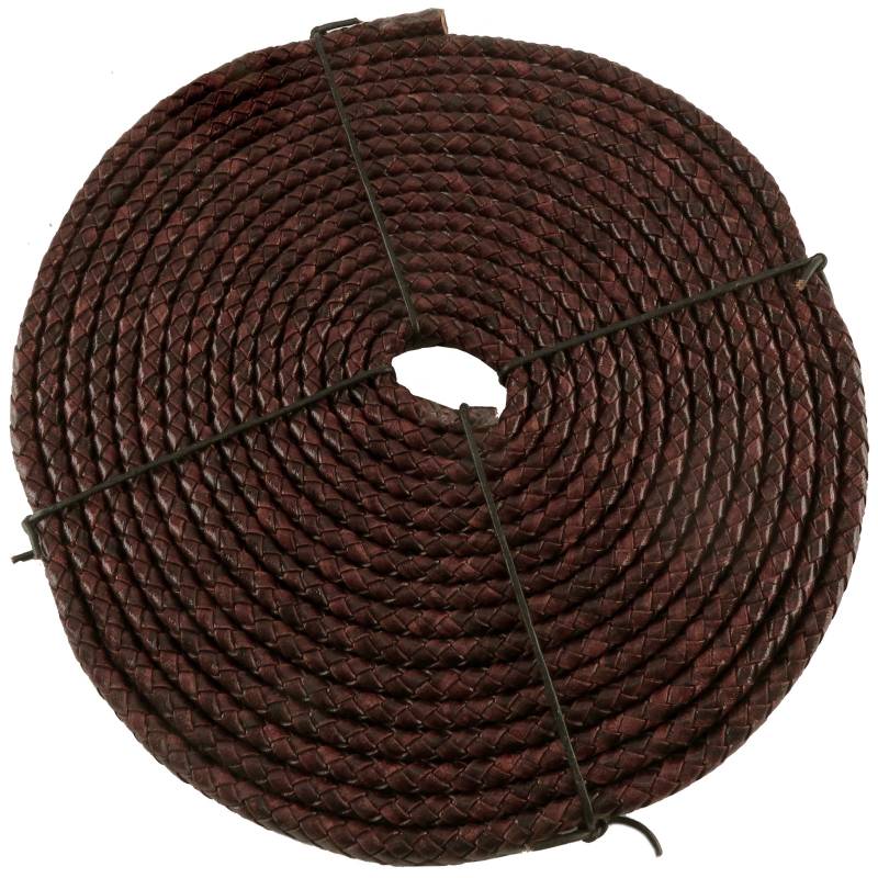 esnado Oval geflochtene Lederschnur Antik Dunkelbraun – 10 mm x 6 mm von Esnado