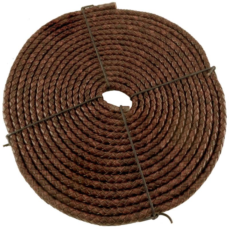 esnado Oval geflochtene Lederschnur Antik Hellbraun – 10 mm x 6 mm von Esnado