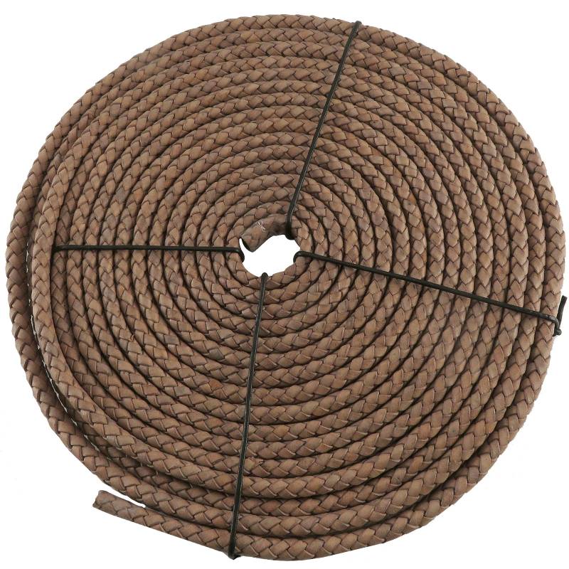 esnado Oval geflochtene Lederschnur Beige – 10 mm x 6 mm von Esnado