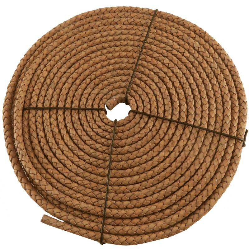 esnado Oval geflochtene Lederschnur Natur – 10 mm x 6 mm von Esnado