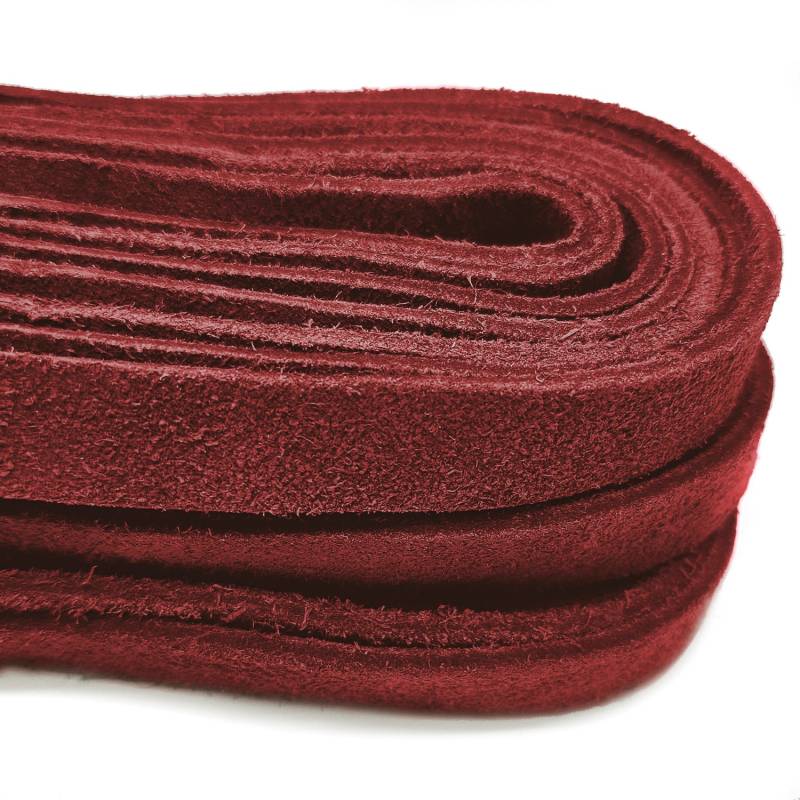 esnado Wildlederband flach, 15 mm x 2,5 mm - Weinrot von Esnado