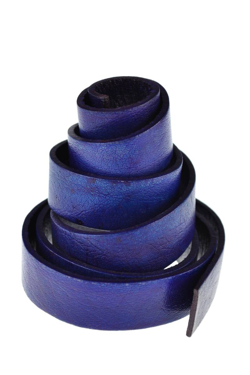 esnado flaches Lederband | Antik Blau | 1 Meter von Esnado