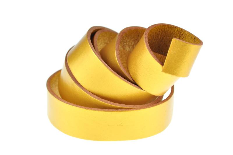 esnado flaches Lederband | Gold | 1 Meter von Esnado