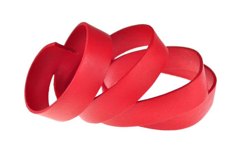 esnado flaches Lederband | Rot | 1 Meter von Esnado