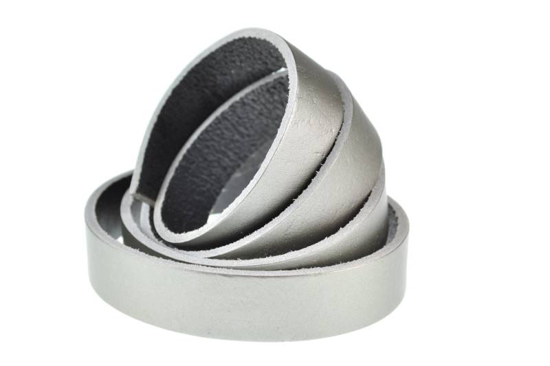 esnado flaches Lederband | Silber | 1 Meter von Esnado
