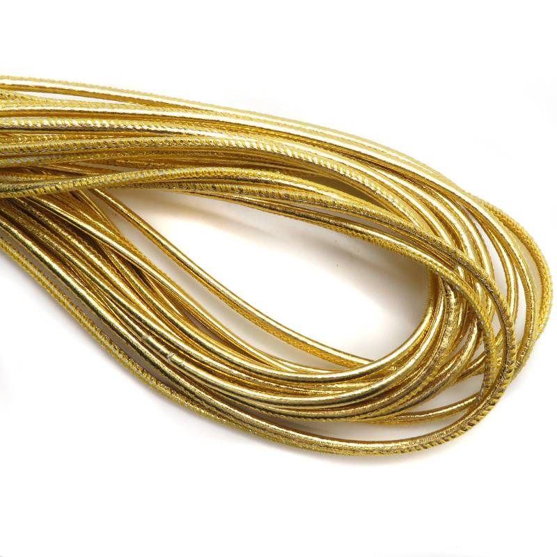 esnado gesäumte Lederschnur – 2,5 mm  - Gold von Esnado