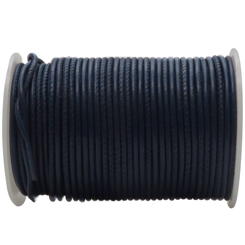esnado gesäumte Lederschnur – 2,5 mm - Navy von Esnado