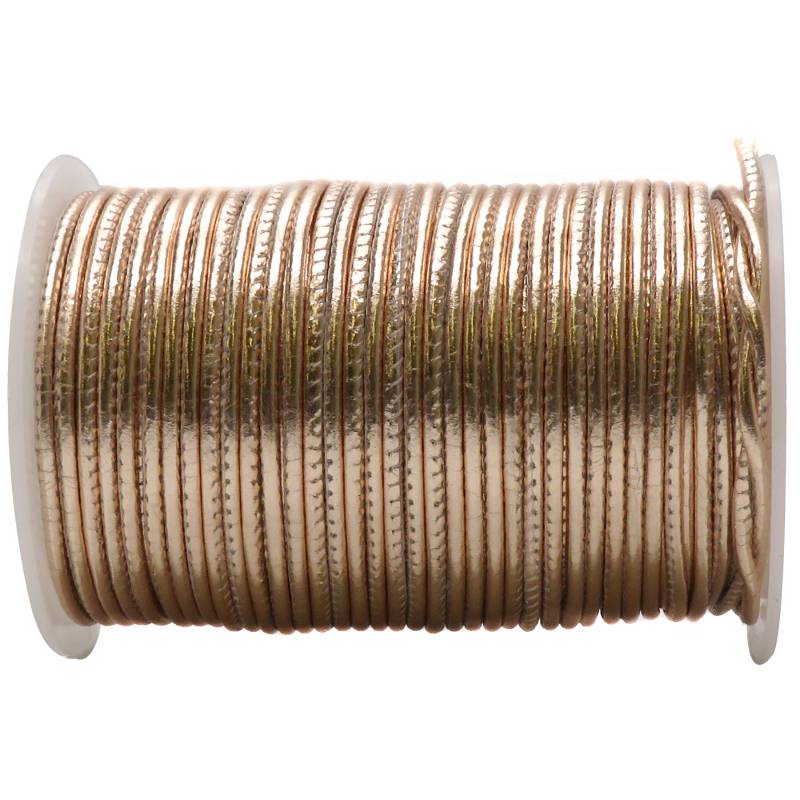 esnado gesäumte Lederschnur – 2,5 mm  - Rose Gold von Esnado