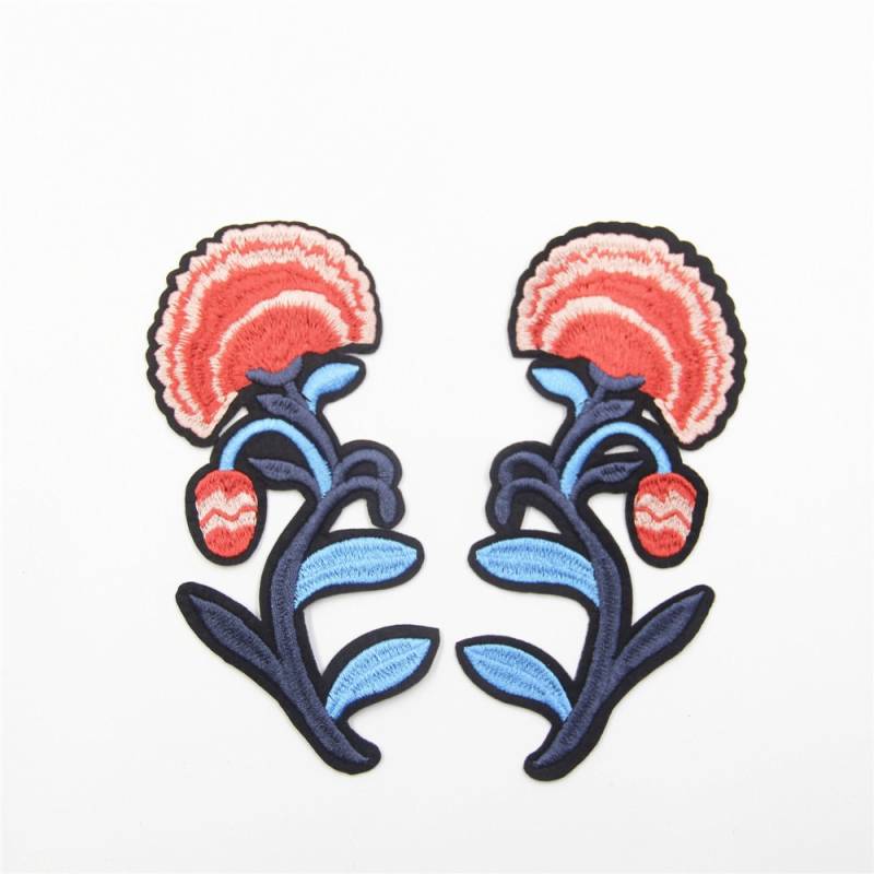 Spiegel Blume Applikation Aufnäher Stickerei Floral Kleidungsstück Accessoires | 2 Stück von EsonfashionI
