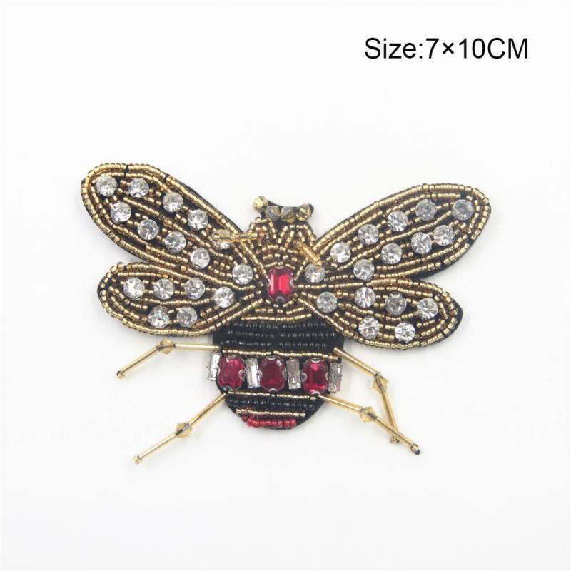 Beaded Crystal Bee Patch Handgemachtes Gesticktes Applikation von EsonfashionI