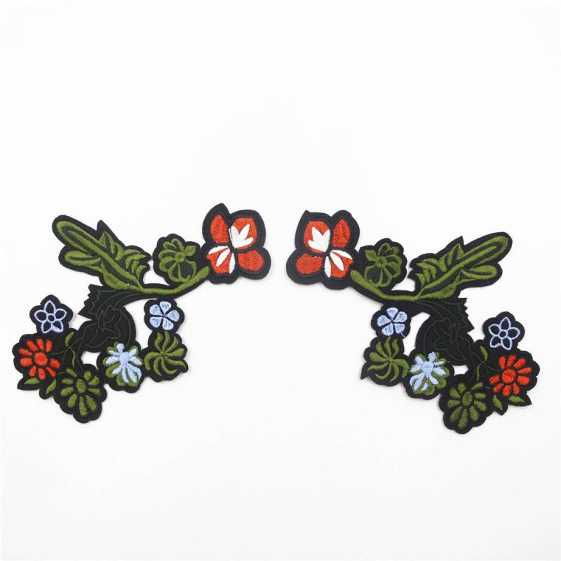 Blumen Stickerei Applikation Spiegel Aufnäher | 2 Stück von EsonfashionI