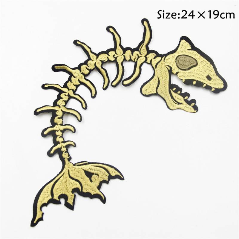 Gold Fishbone Embroidery Patch Knochen-Applikation | 2 Stück Gold Fishbone Embroidery Patch Knochen-Applikation | 2 Stück von EsonfashionI