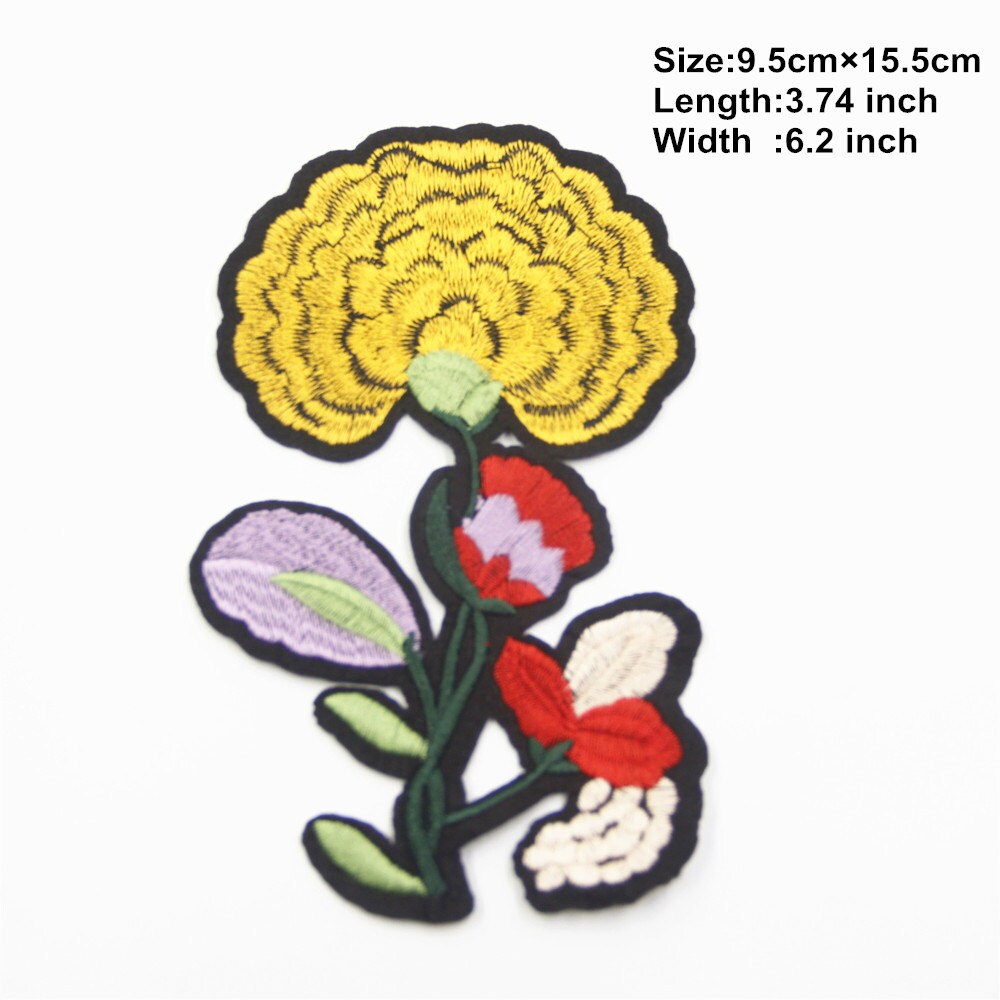 Gelbe Blumen Applikation Aufbügler Zum Aufbügeln Oder Aufnähen von EsonfashionI
