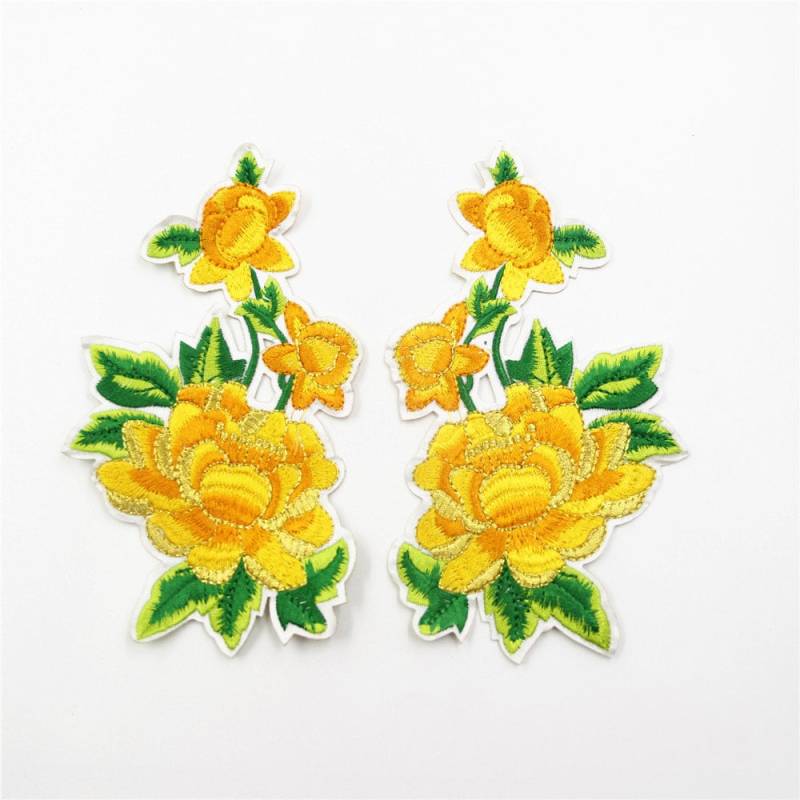 Gelbe Blumen Applikation Aufnäher Stickerei | 2 Stück von EsonfashionI