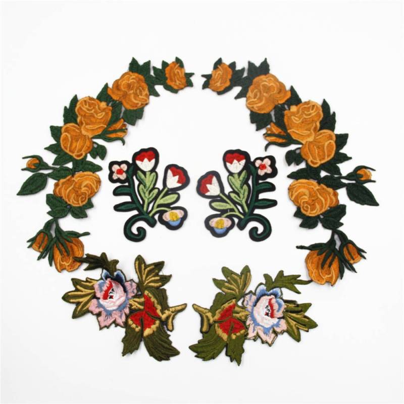 Gestickte Blumen Aufnäher Bügelbild Accessoires | Set von EsonfashionI