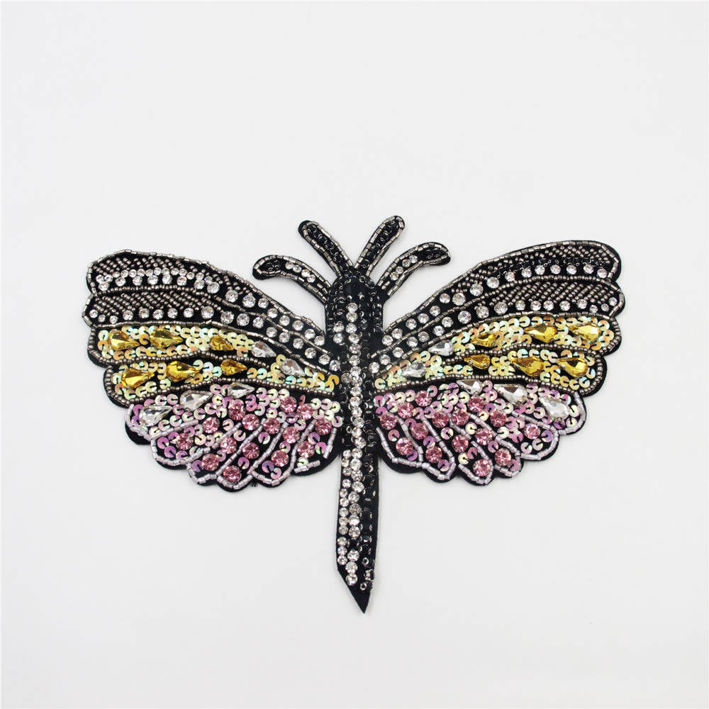 Gestickte Libelle Aufnäher Aufnäher Aus Kristallperlen von EsonfashionI