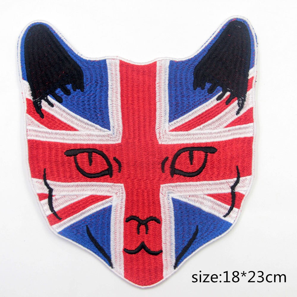 Gestickter Katzen Aufnäher Union Jack Design von EsonfashionI