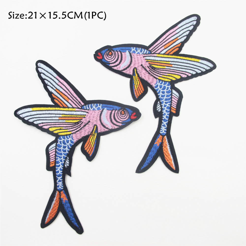 Gesticktes Fisch Aufnäher Set Karpfen, Groß | 2 Stück von EsonfashionI