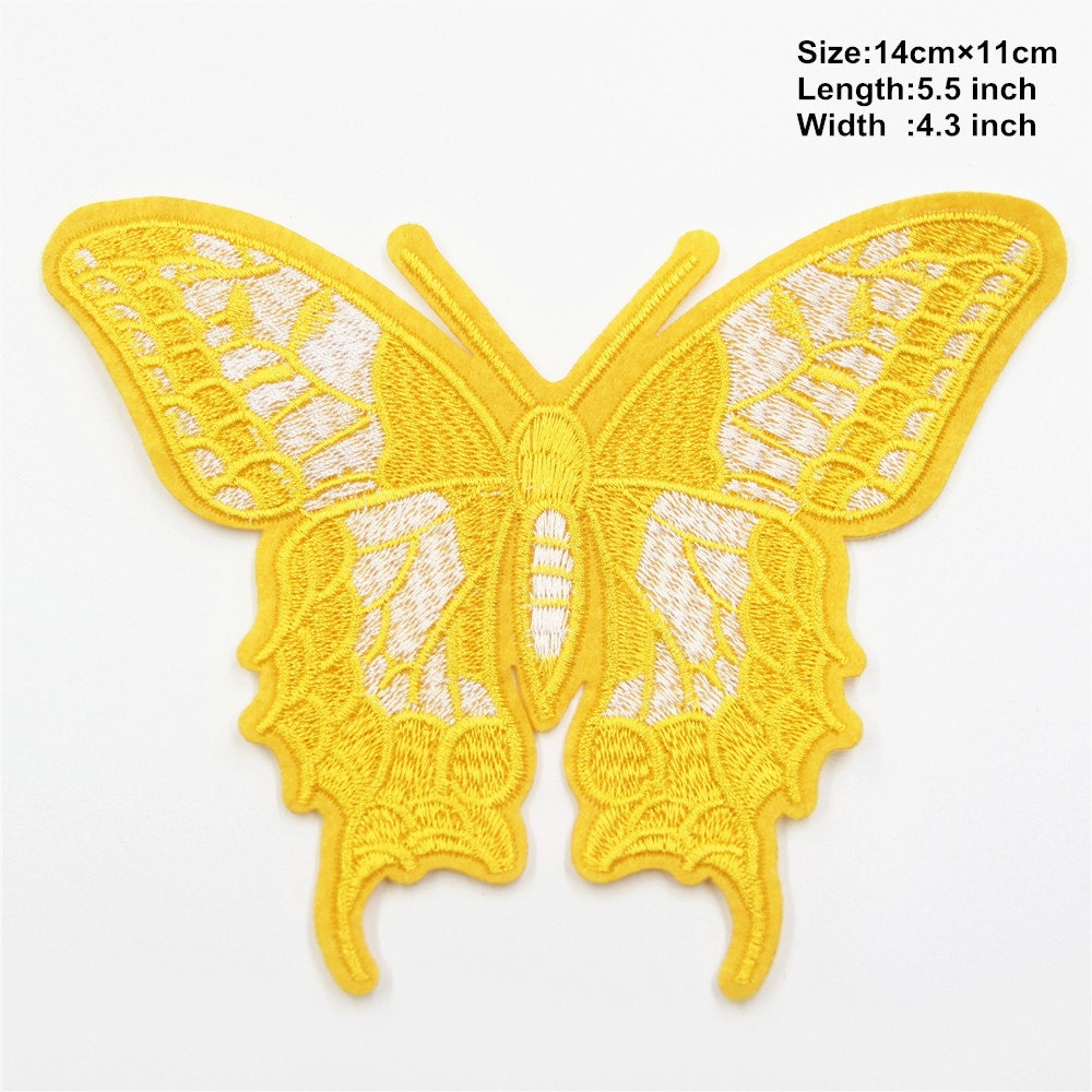 Gold Gestickter Schmetterling Aufnäher, Kleiderapplikation von EsonfashionI