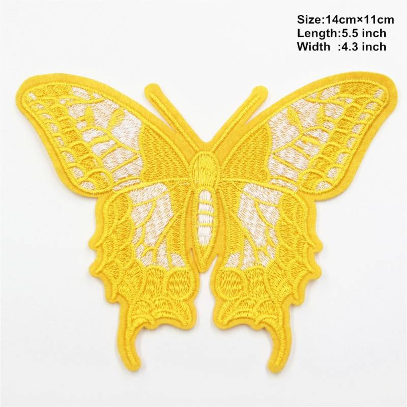 Gold Gestickter Schmetterling Aufnäher, Kleiderapplikation von EsonfashionI