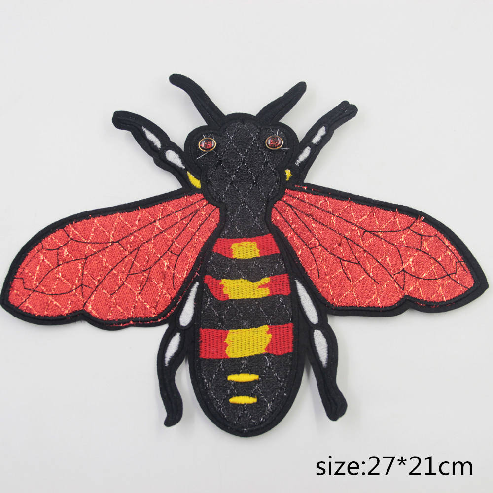 Große Biene Gestickte Applikation Aufnäher Kleidungsverschönerung von EsonfashionI