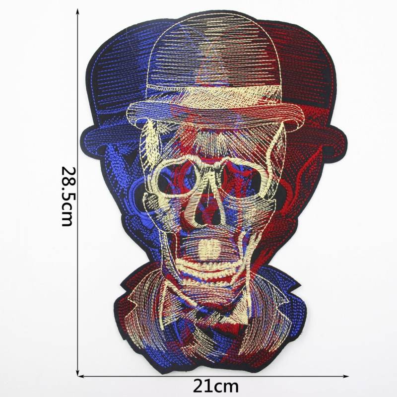 Totenkopf Hut Aufnäher Bunt Gestickte Applikation Totenkopf Hut Aufnäher Bunt Gestickte Applikation von EsonfashionI