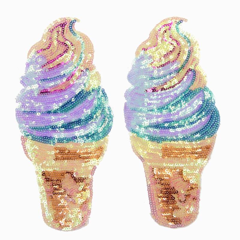 Ice Cream Sequin Patch Gestickte Applikation | 2 Stück von EsonfashionI