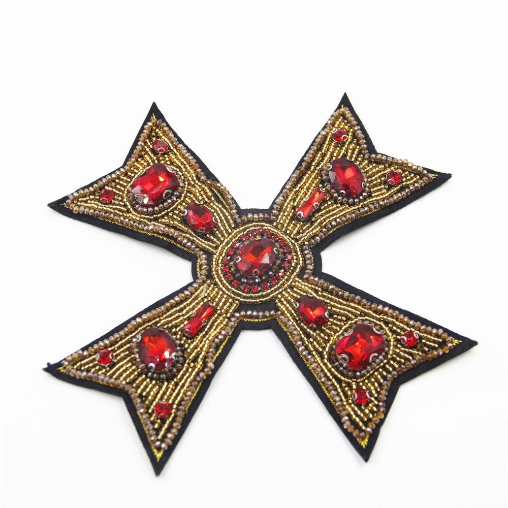 Kristall Kreuz Applikation Perlen Gestickter Aufnäher Für Kleidungsstück von EsonfashionI