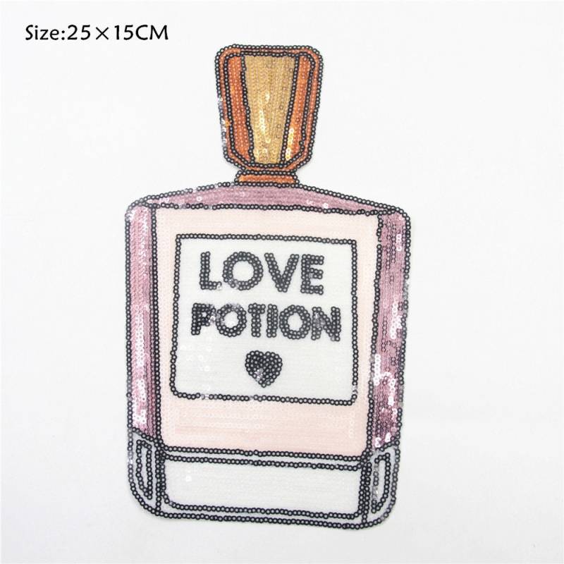 Pailletten Parfüm Flasche Aufnäher Gesticktes Bügelbild von EsonfashionI