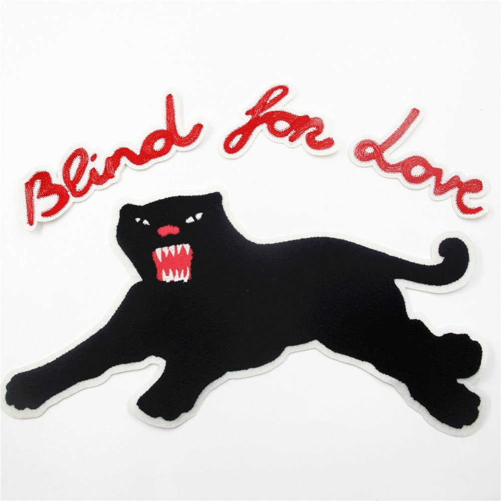 Panther Gesticktes Applikations-Aufnäher "Blind For Love" Set." von EsonfashionI