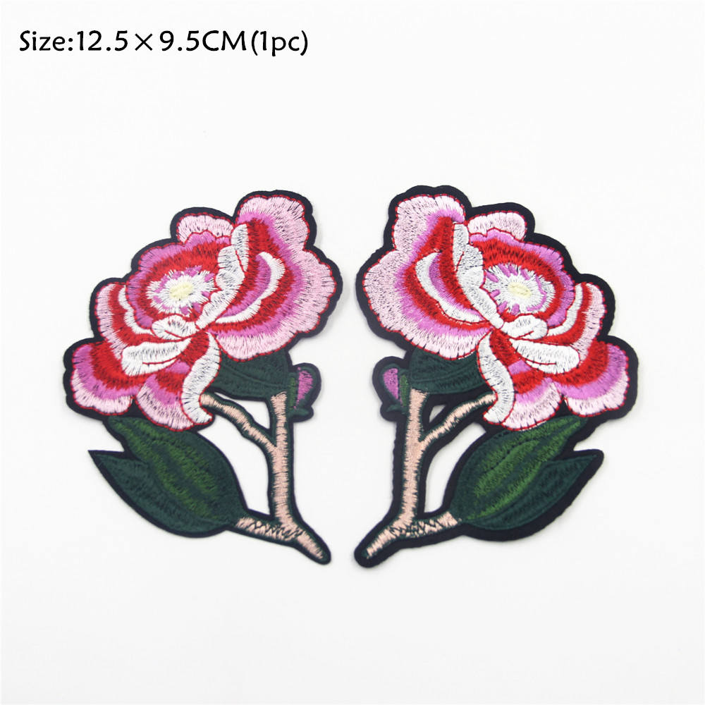 Rosa Blumen Aufnäher Blumenstickerei | 2 Stück von EsonfashionI