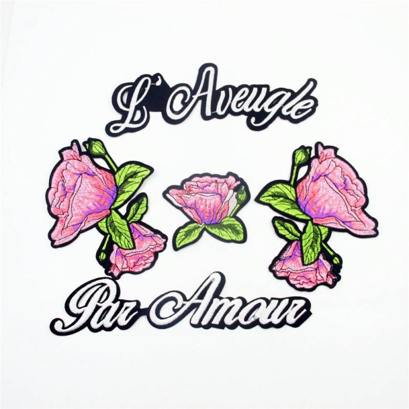 Rosa Rosen Stickerei Aufnäher Set Fashion Kleidungsstück Applikation Rosa Rosen Stickerei Aufnäher Set Fashion Kleidungsstück Applikation von EsonfashionI