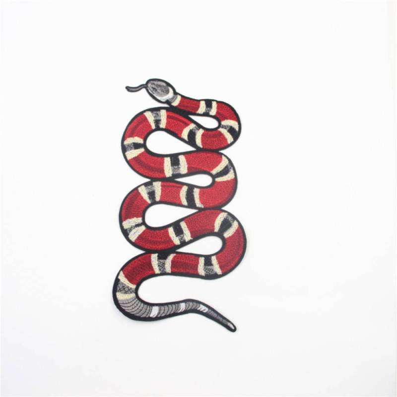 Rote Schlange Aufnäher Aufbügler 15x28cm Rote Schlange Aufnäher Aufbügler 15x28cm von EsonfashionI