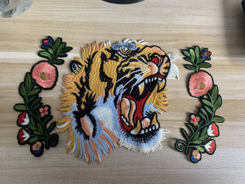 Tiger Gestickte Applikation Flicken Set Aufbügeln/Annähen von EsonfashionI