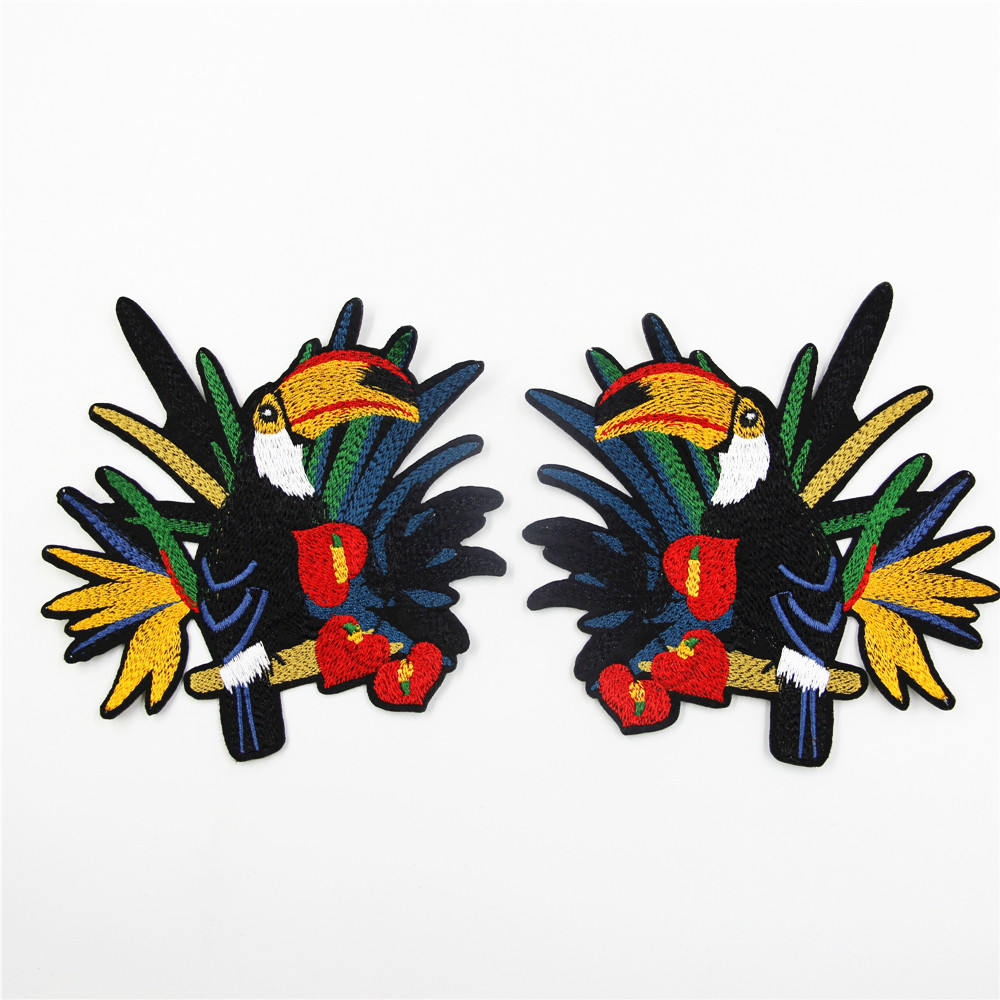 Tukan Aufnäher Gestickte Vogel Applikation | 2 Stück von EsonfashionI