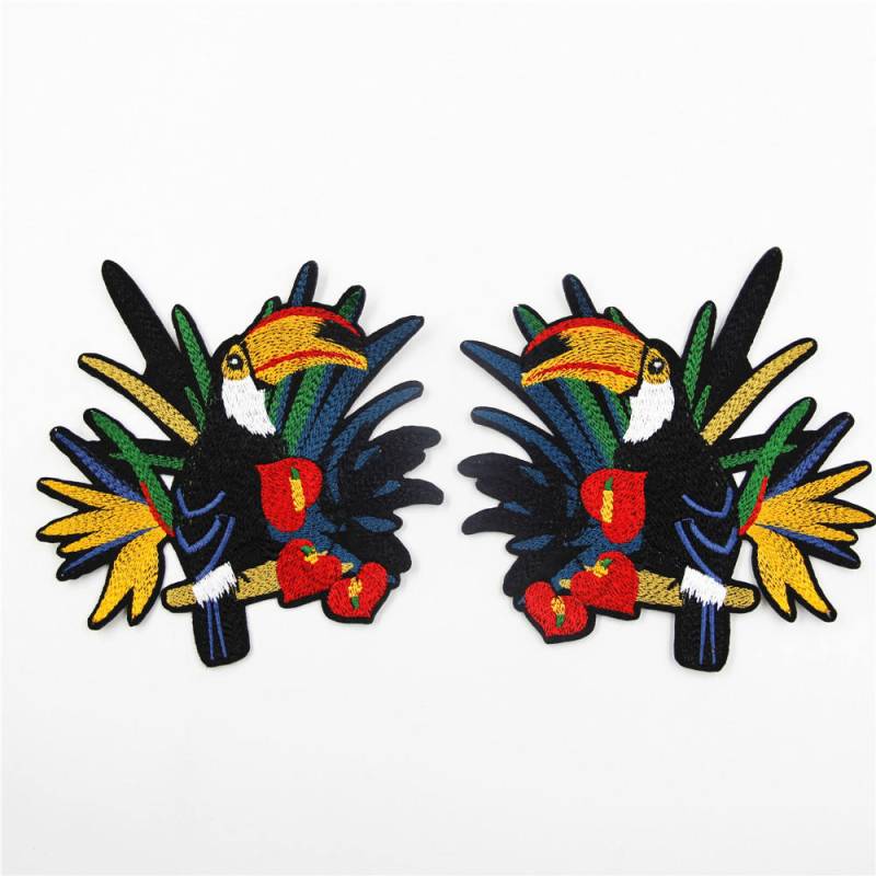 Tukan Aufnäher Gestickte Vogel Applikation | 2 Stück von EsonfashionI