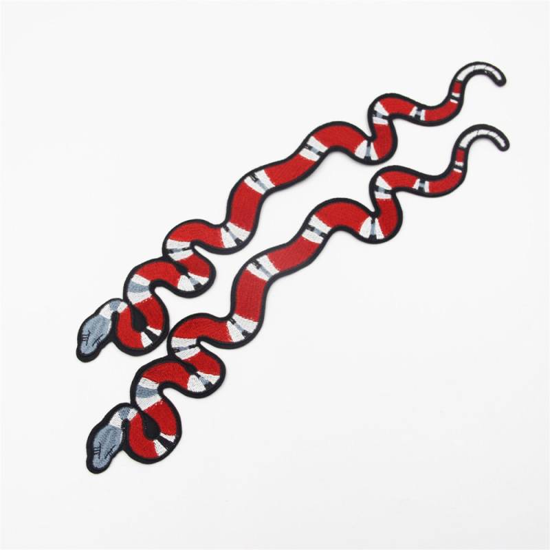 stickapplikation Schlange Rot & Weißer Kragenabnäher | 2Er Set von EsonfashionI
