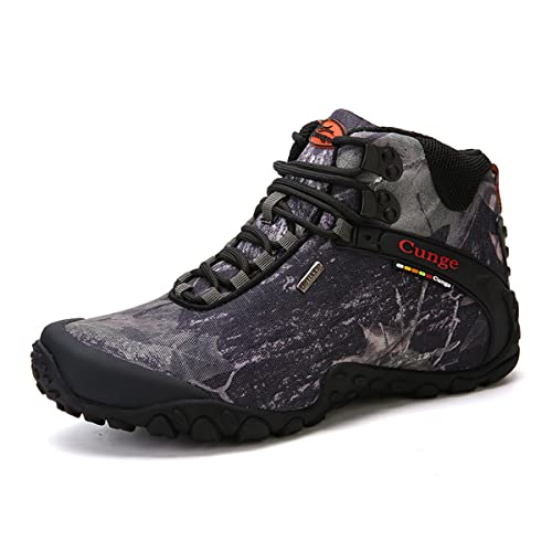 Esout Herren Outdoor Camouflage Wasserdicht und Abriebfest Wanderschuhe Kampf Ausbildung Taktische Stiefel Reisen und Jagd Camping Stiefel von Esout