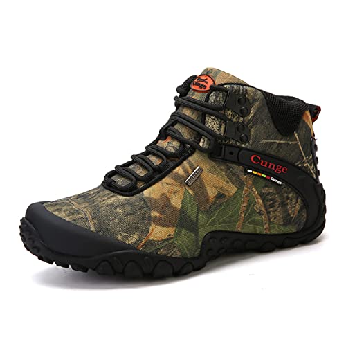 Esout Herren Outdoor Camouflage Wasserdicht und Abriebfest Wanderschuhe Kampf Ausbildung Taktische Stiefel Reisen und Jagd Camping Stiefel von Esout