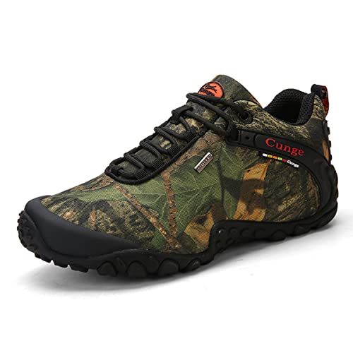 Esout Herren Outdoor Camouflage Wasserdicht und Abriebfest Wanderschuhe Kampf Ausbildung Taktische Stiefel Reisen und Jagd Camping Stiefel von Esout