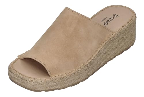 Espadrij L'ORIGINALE Damenschuhe PANTOLETTE WEDGE beige, Größe:38 EU von Espadrij