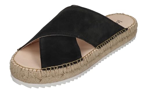 Espadrij L'ORIGINALE Pantolette - CROISETTE VELOUR LOW - noir, Größe:39 EU von Espadrij