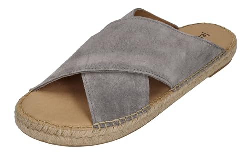 Espadrij L'ORIGINALE Pantolette - CROISETTE VELOUR MEN - asphalt, Größe:46 EU von Espadrij