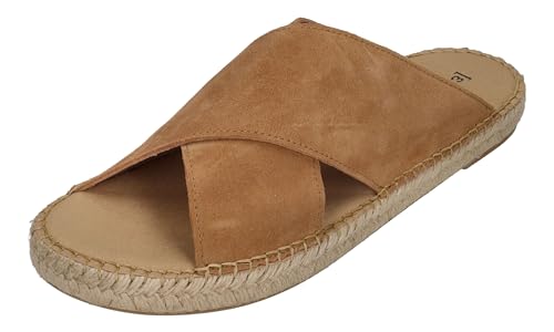 Espadrij L'ORIGINALE Pantolette - CROISETTE VELOUR MEN - cognac, Größe:43 EU von Espadrij