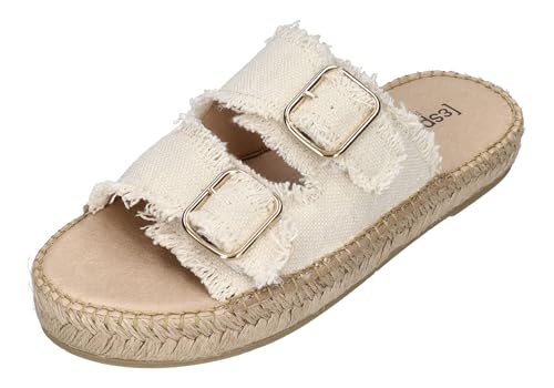 Espadrij L'ORIGINALE Pantoletten CLAQUETTE LINEN nature, Größe:39 EU von Espadrij