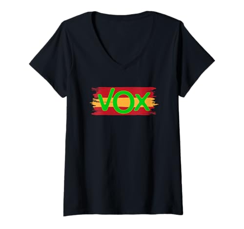 Damen Vox Spanien Viva Politische Partei T-Shirt mit V-Ausschnitt Damen Vox Spanien Viva Politische Partei T-Shirt mit V-Ausschnitt von España Viva Vox Politica