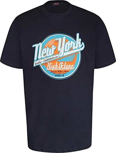 Espionage Großes Herren-T-Shirt mit New York-Logo-Print, Rundhalsausschnitt, kurzärmelig, Marineblau, blau, XXXXXXXL von Espionage
